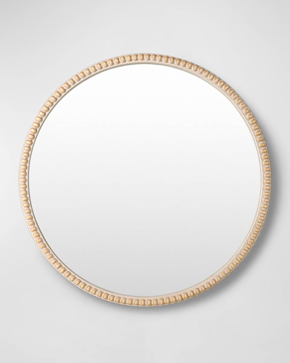 Dwarka Wooden Round Mirror